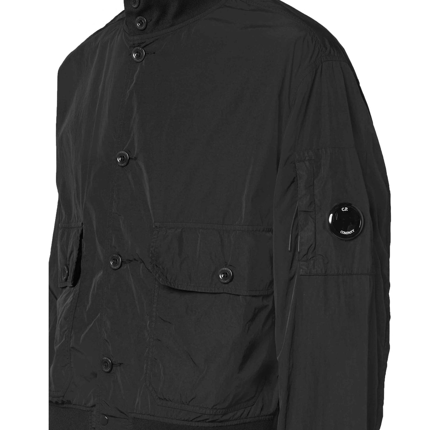 C.P. Company Chrome-R Full Button Jacket in Black
