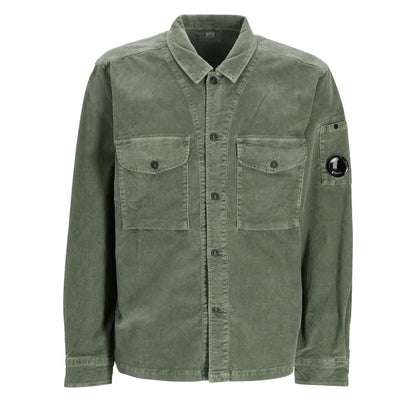 C.P. Company Corduroy Lens Overshirt in Gunmetal
