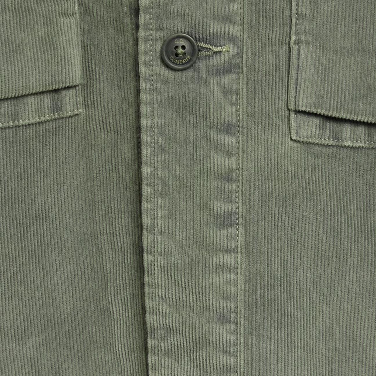C.P. Company Corduroy Lens Overshirt in Gunmetal