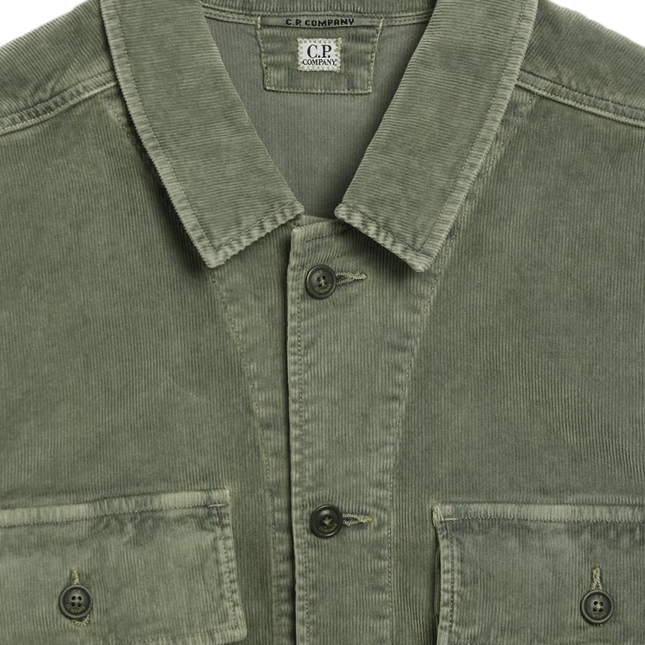 C.P. Company Corduroy Lens Overshirt in Gunmetal
