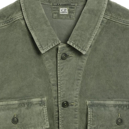 C.P. Company Corduroy Lens Overshirt in Gunmetal