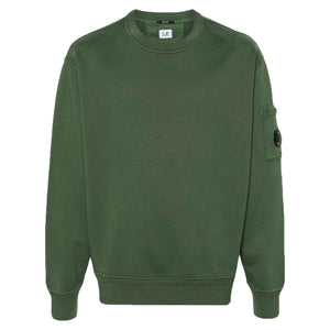 C.P. Company Cotton Diagonal Fleece Resist Dyed Sweatshirt in Duck GreenSweatshirtsC.P. CompanyDPUSXSC.P. Company Cotton Diagonal Fleece Resist Dyed Sweatshirt in Duck Green