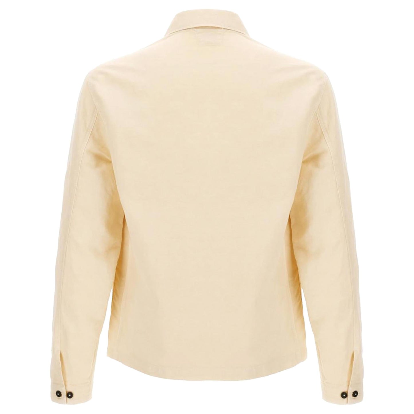 C.P. Company Cotton Linen Overshirt in Pistachio Shell