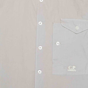 C.P. Company Cotton Popeline Short Sleeved Shirt in Drizzle GreyShirtsC.P. CompanyDPUS7620943811636SC.P. Company Cotton Popeline Short Sleeved Shirt in Drizzle Grey