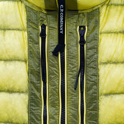 C.P. Company DD-Shell Goggle Hooded Down Jacket in Green Sheen