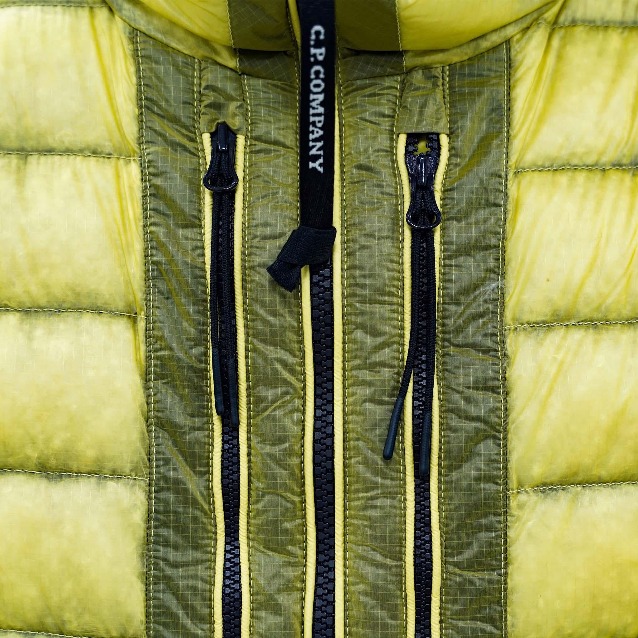 C.P. Company DD-Shell Goggle Hooded Down Jacket in Green Sheen