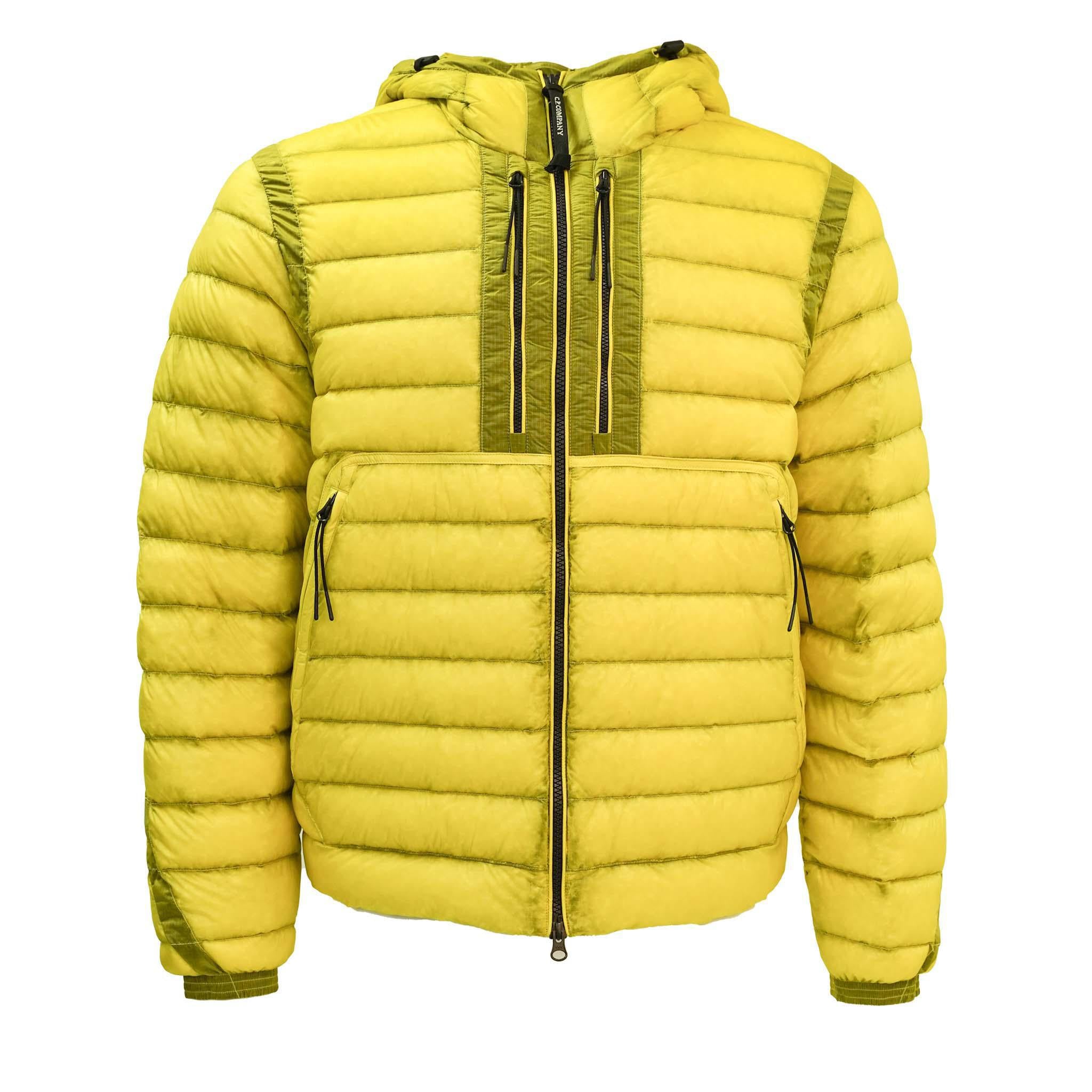 C.P. Company DD-Shell Goggle Hooded Down Jacket in Green Sheen