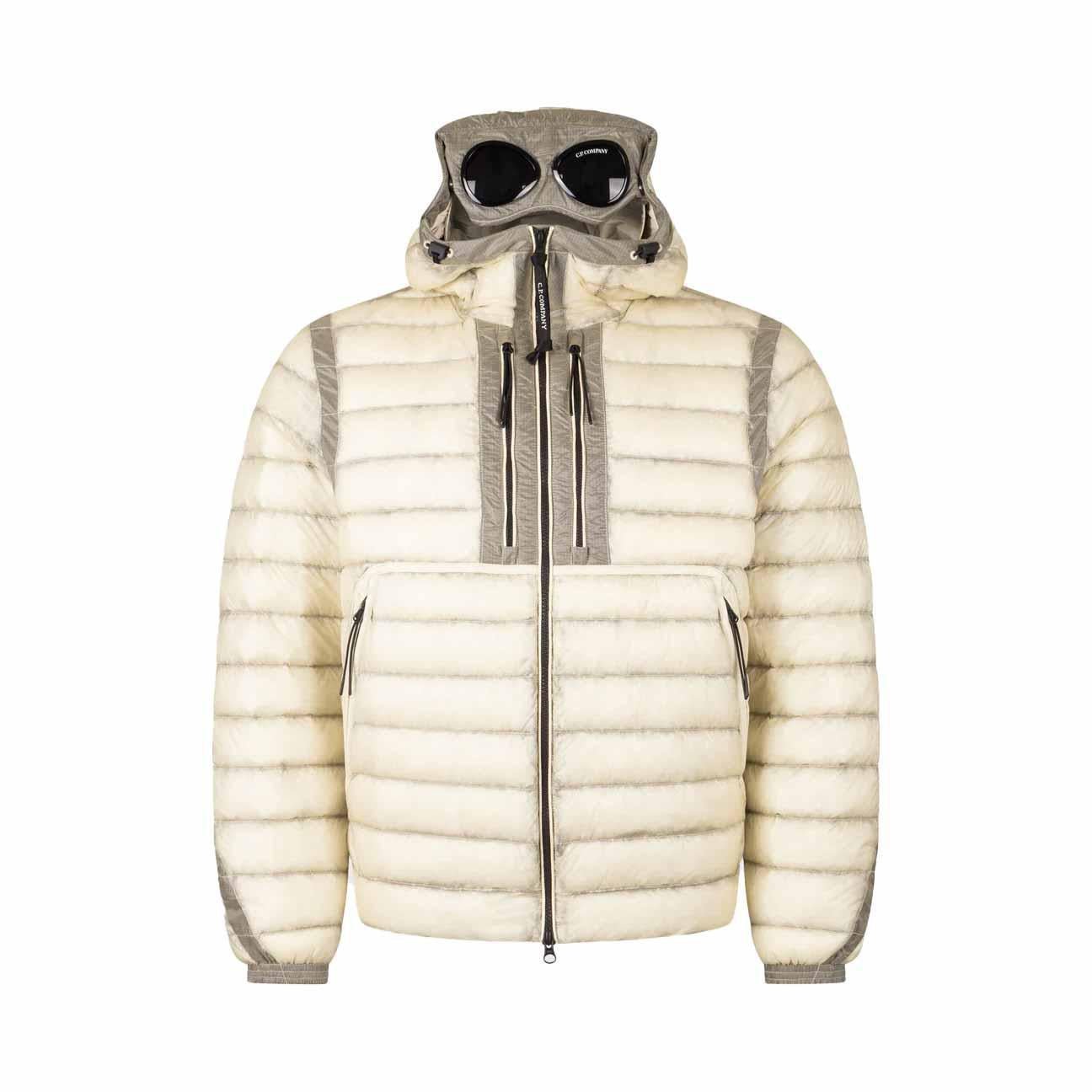 C.P. Company DD-Shell Goggle Hooded Down Jacket in Pistachio C.P. Company DD-Shell Goggle Hooded Down Jacket in Pistachio