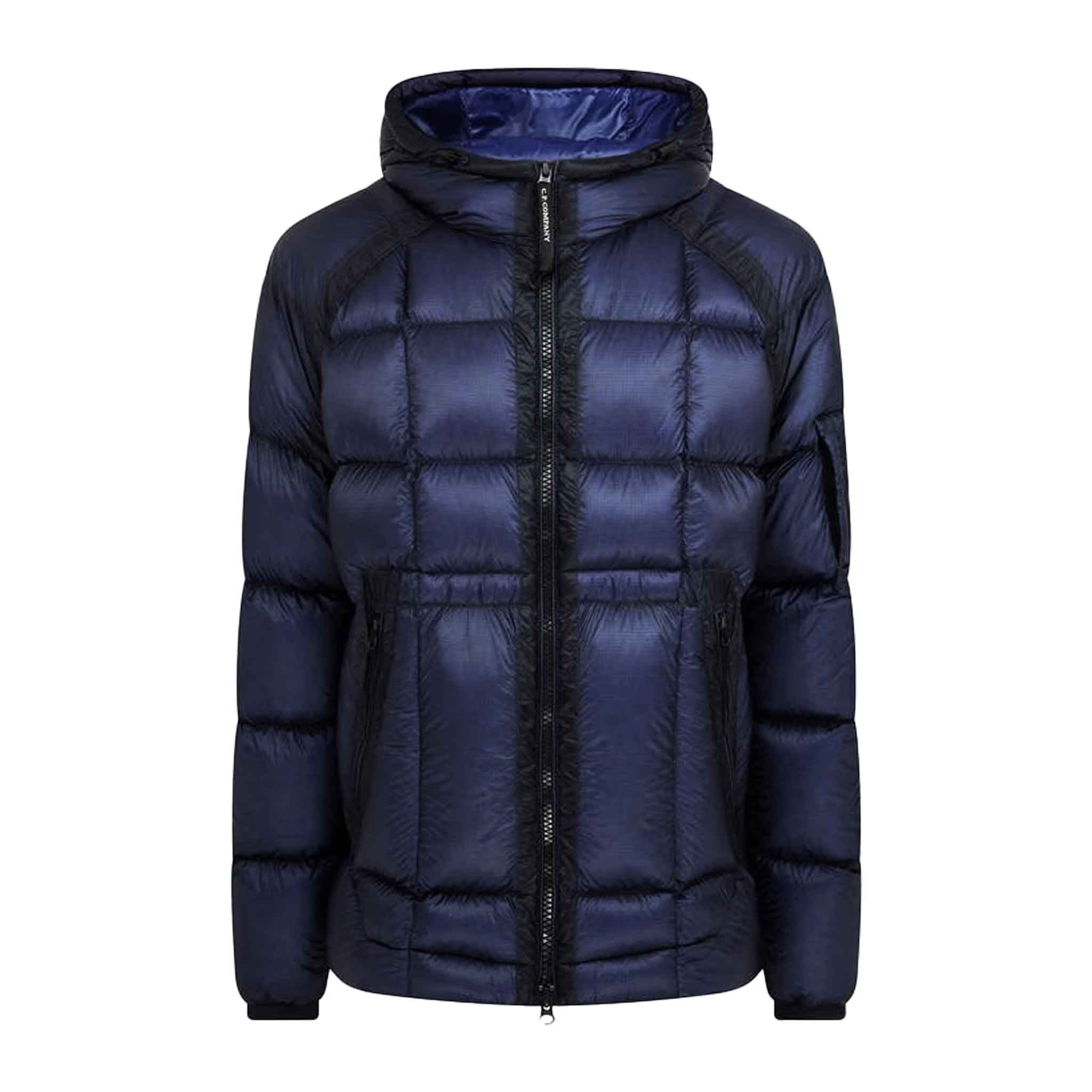 C.P. Company D.D. Shell Hooded Medium Down Jacket in Estate BlueCoats & JacketsC.P. CompanyDPUS Designer Outlet7620943952247SC.P. Company D.D. Shell Hooded Medium Down Jacket in Estate Blue