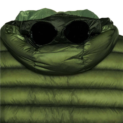 C.P. Company DD-Shell Goggle Hooded Down Jacket in Capers Green
