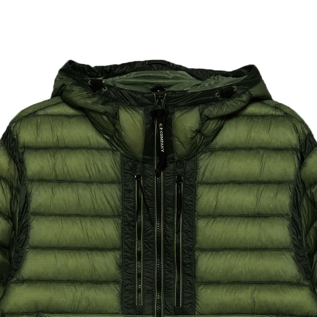 C.P. Company DD-Shell Goggle Hooded Down Jacket in Capers Green