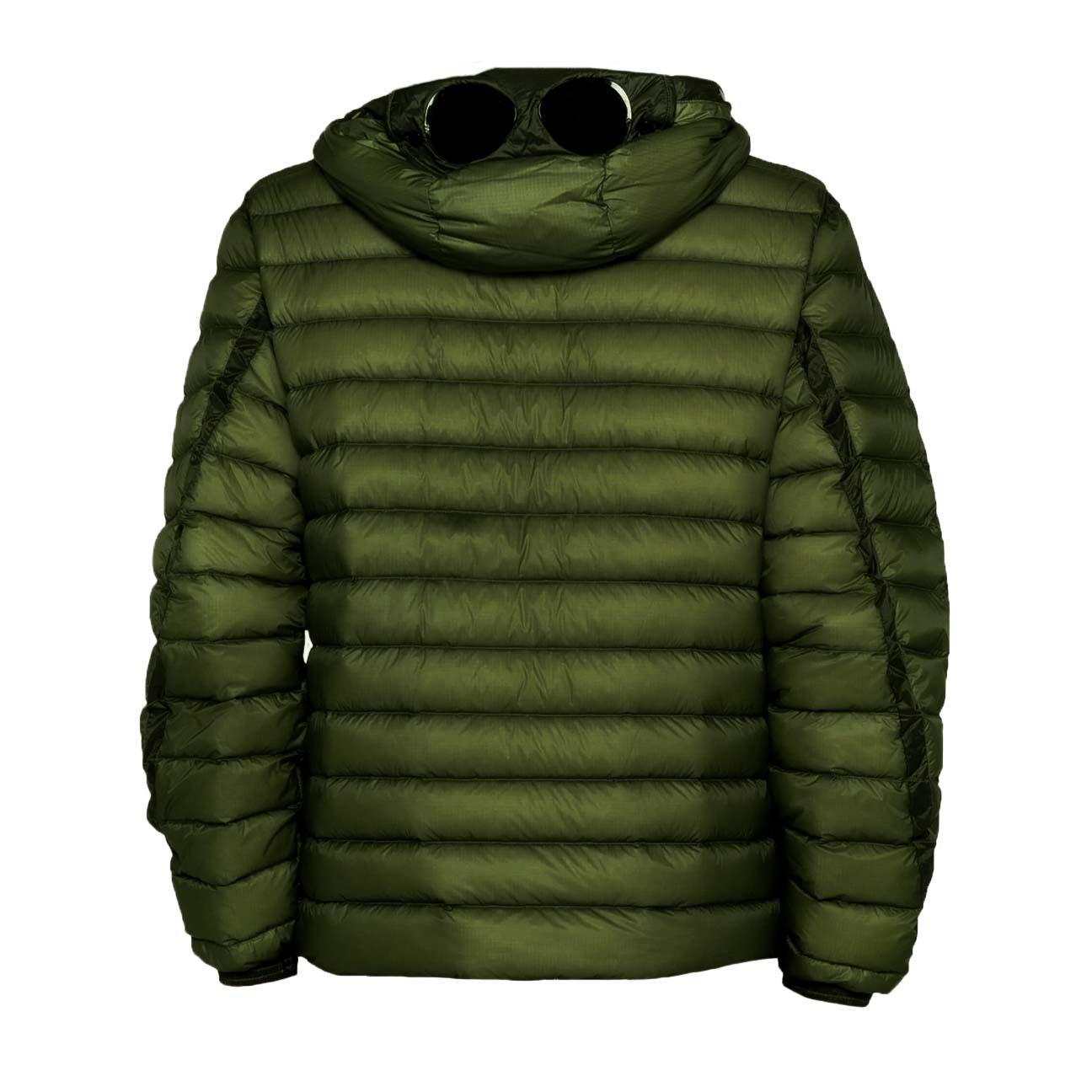 C.P. Company DD-Shell Goggle Hooded Down Jacket in Capers Green
