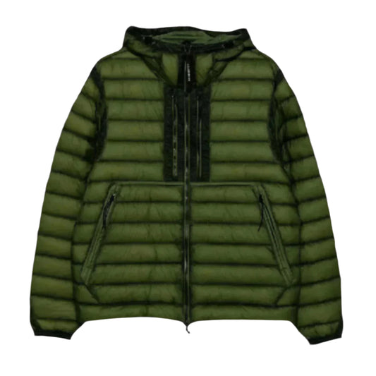 C.P. Company DD-Shell Goggle Hooded Down Jacket in Capers Green
