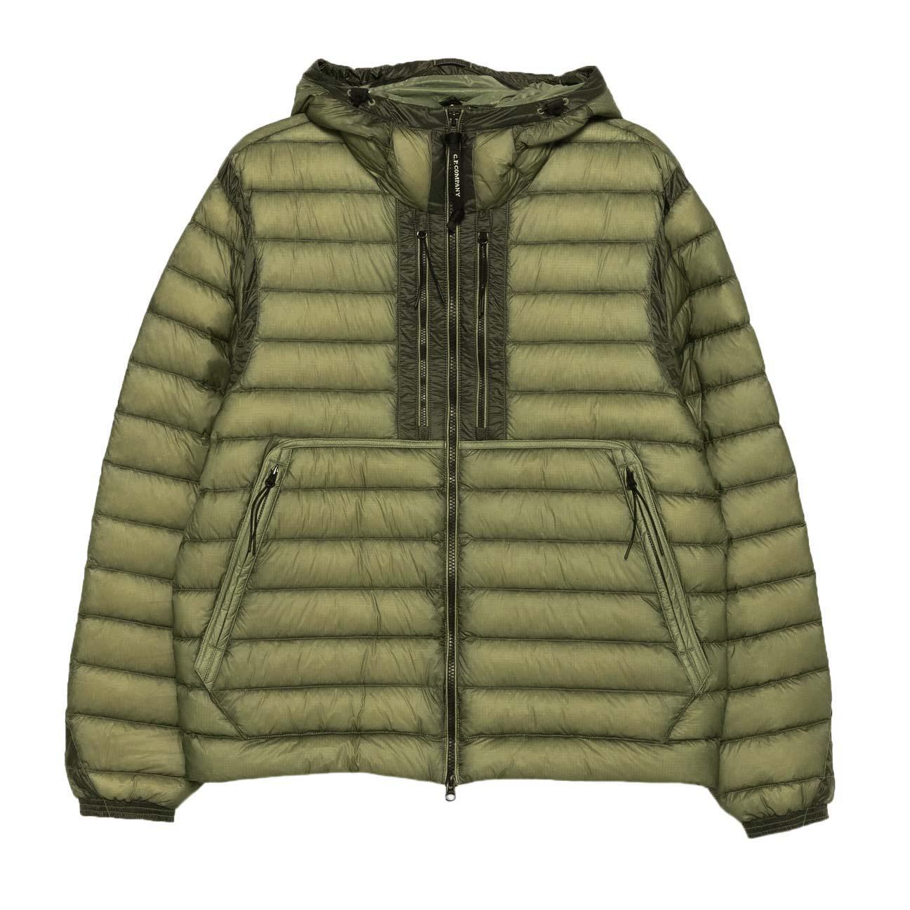 C.P. Company DD-Shell Goggle Hooded Down Jacket in Fallen Rock