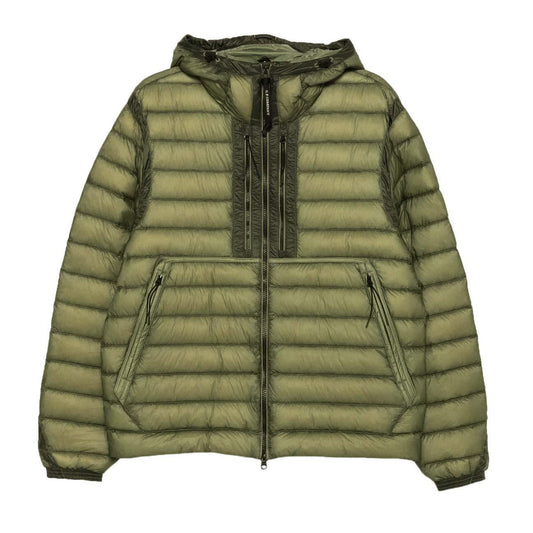 C.P. Company DD-Shell Goggle Hooded Down Jacket in Fallen Rock