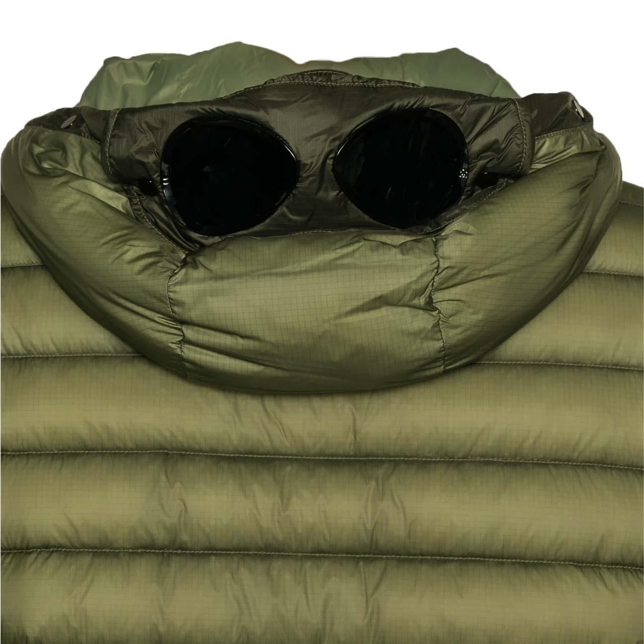 C.P. Company DD-Shell Goggle Hooded Down Jacket in Fallen Rock