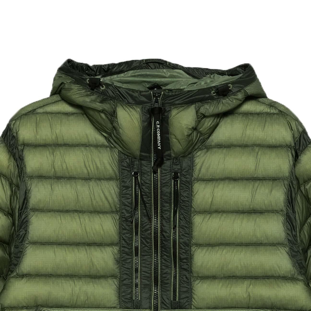 C.P. Company DD-Shell Goggle Hooded Down Jacket in Seagrass