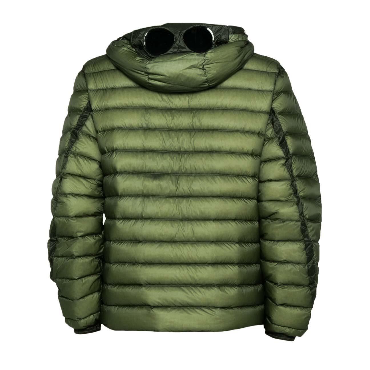 C.P. Company DD-Shell Goggle Hooded Down Jacket in Seagrass