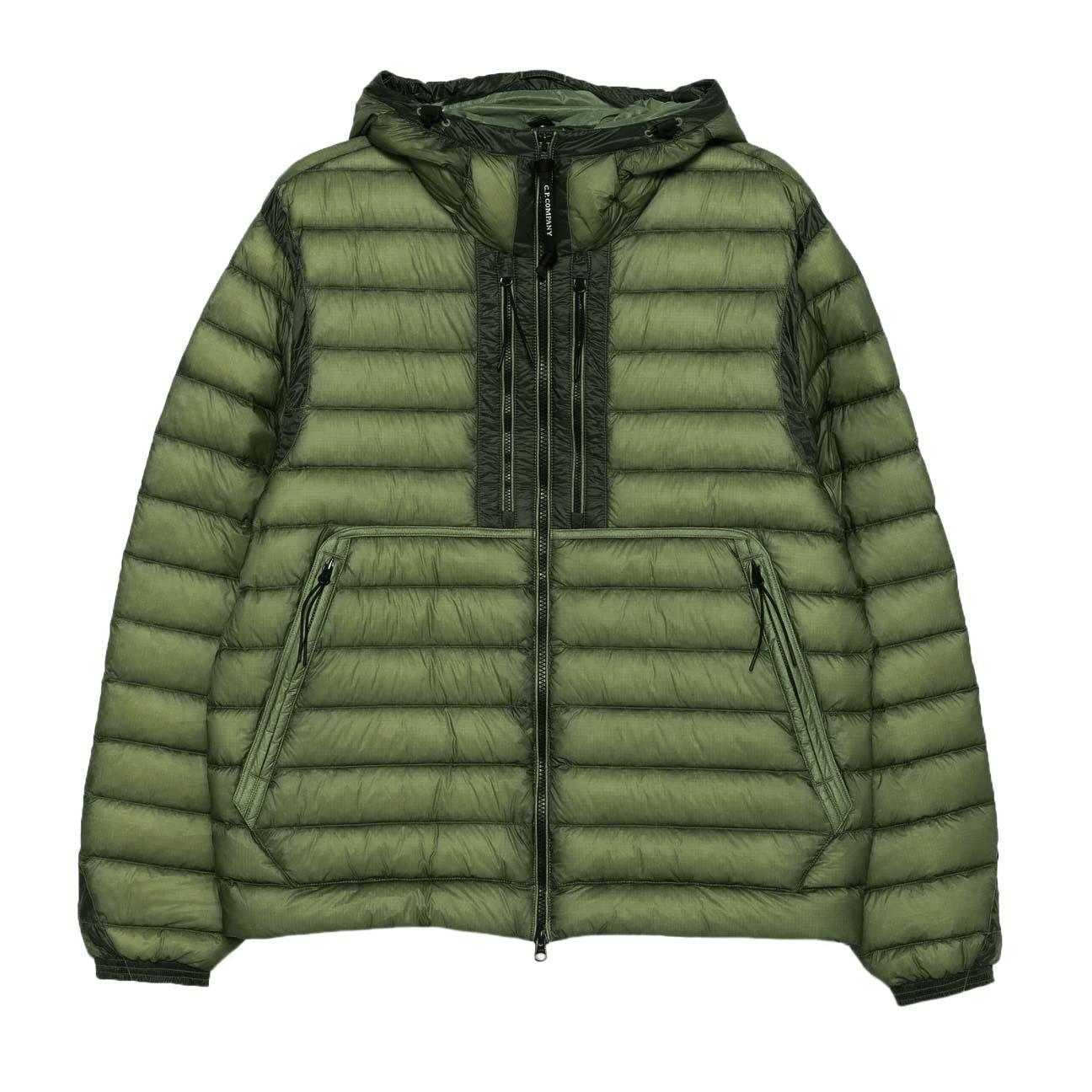 C.P. Company DD-Shell Goggle Hooded Down Jacket in Seagrass
