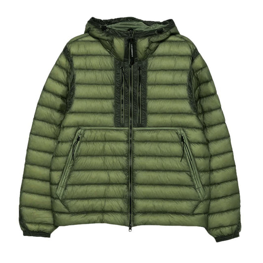 C.P. Company DD-Shell Goggle Hooded Down Jacket in Seagrass