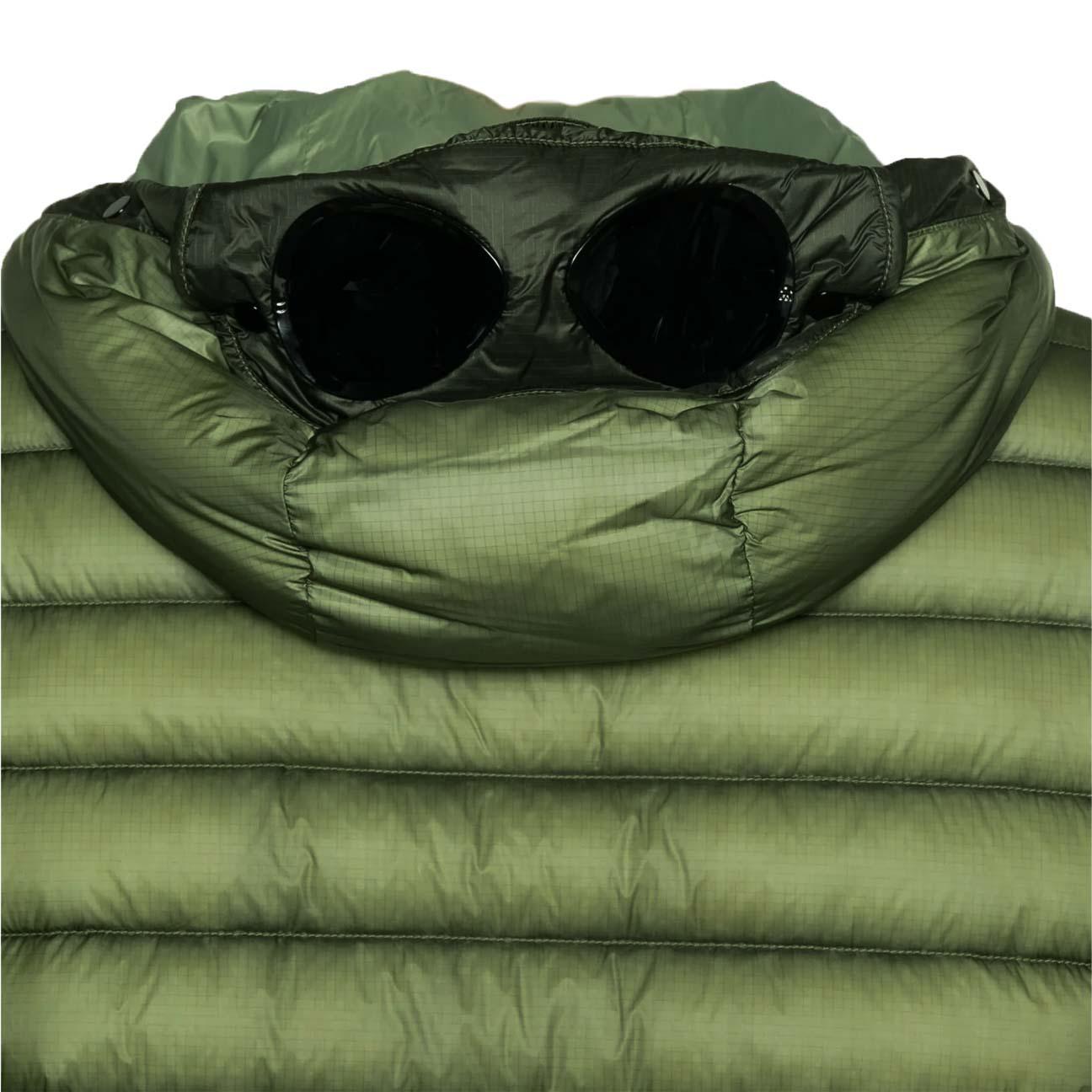 C.P. Company DD-Shell Goggle Hooded Down Jacket in Seagrass