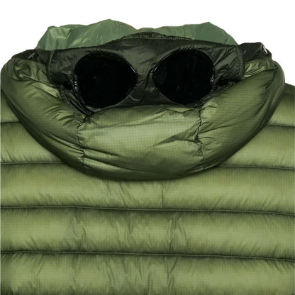 C.P. Company DD-Shell Goggle Hooded Down Jacket in Seagrass