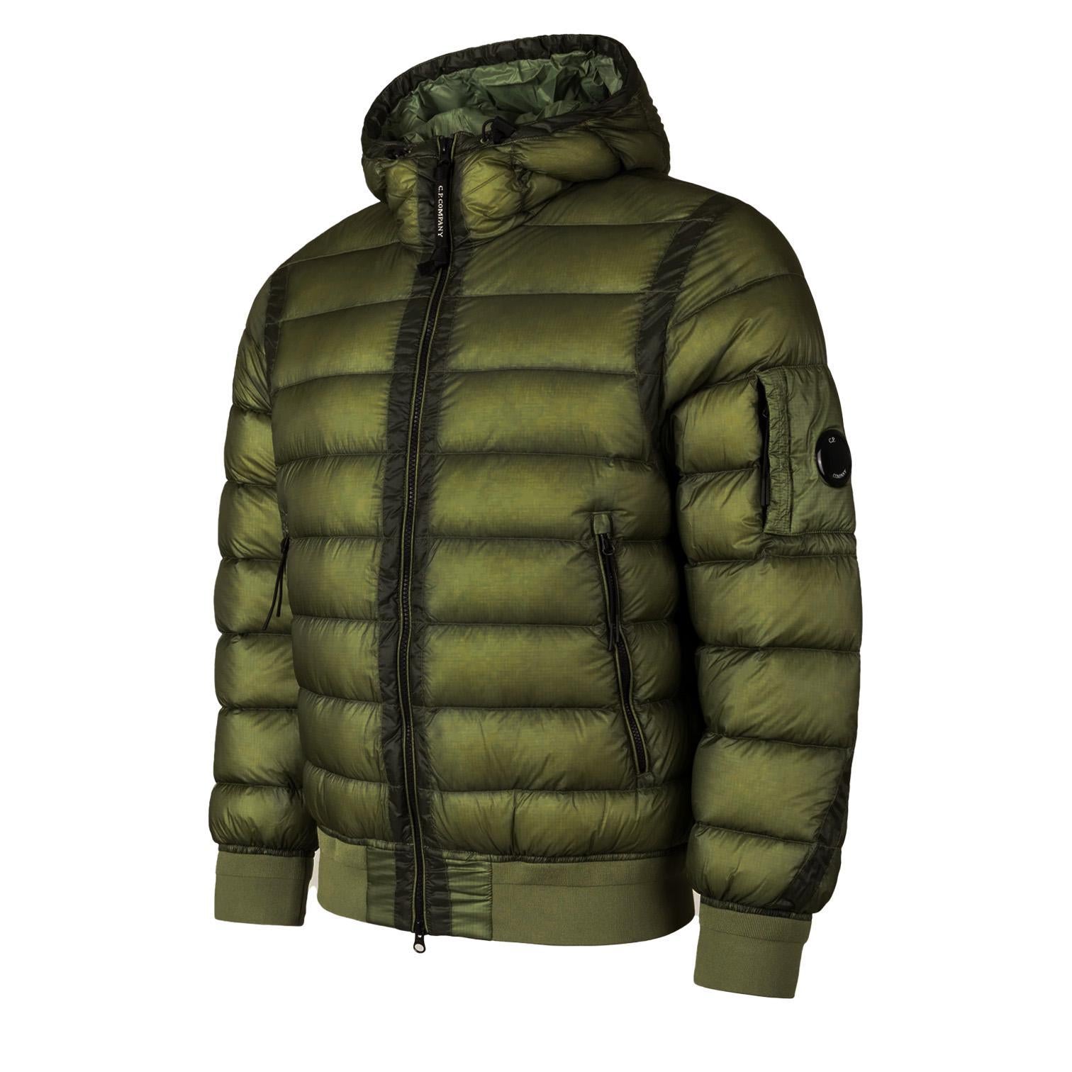 C.P. Company DD-Shell Lens Hooded Down Jacket in Capers