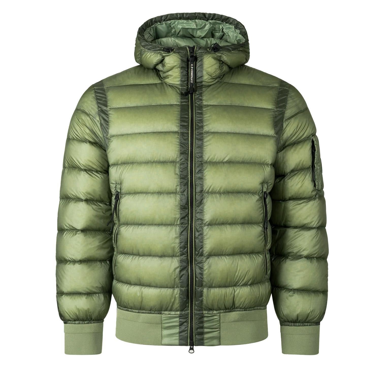 C.P. Company DD-Shell Lens Hooded Down Jacket in Seagrass