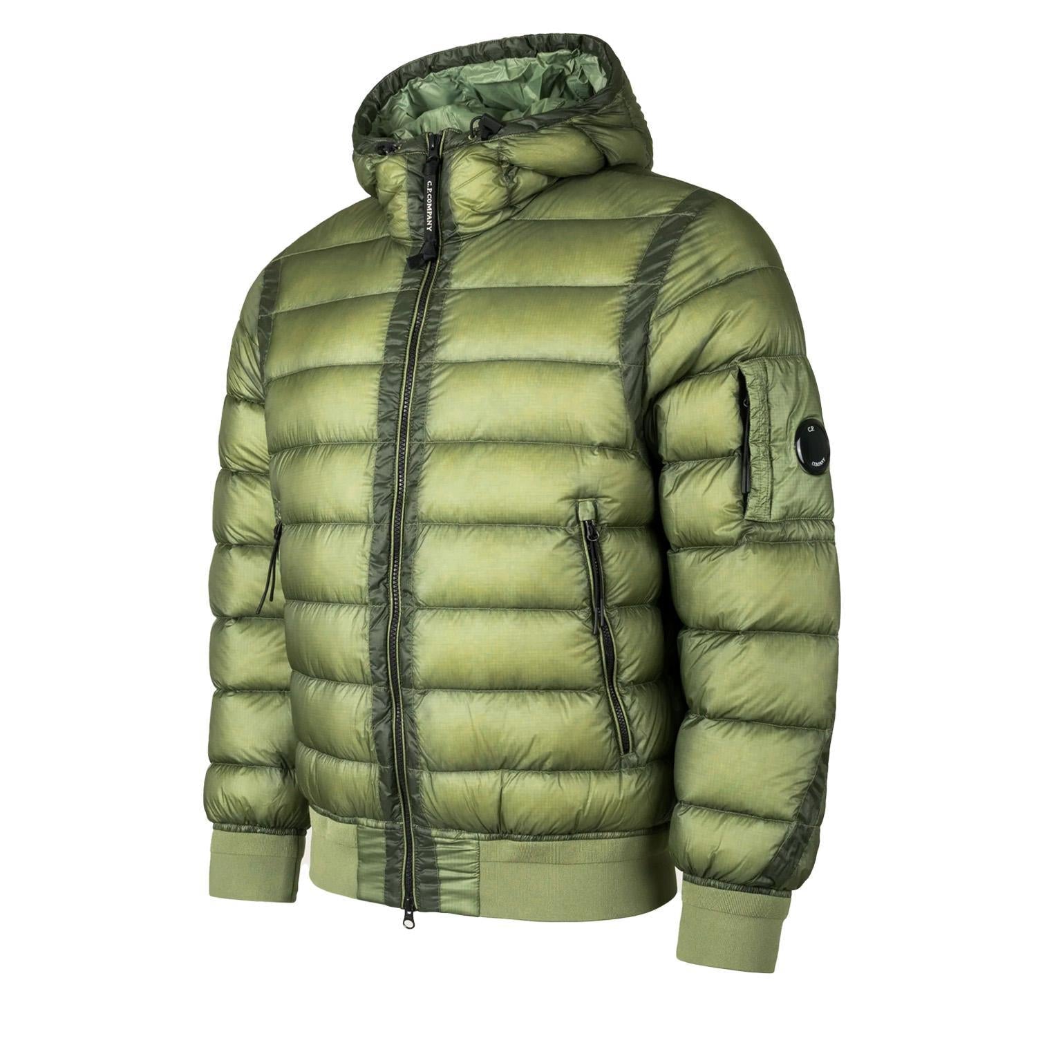 C.P. Company DD-Shell Lens Hooded Down Jacket in Seagrass