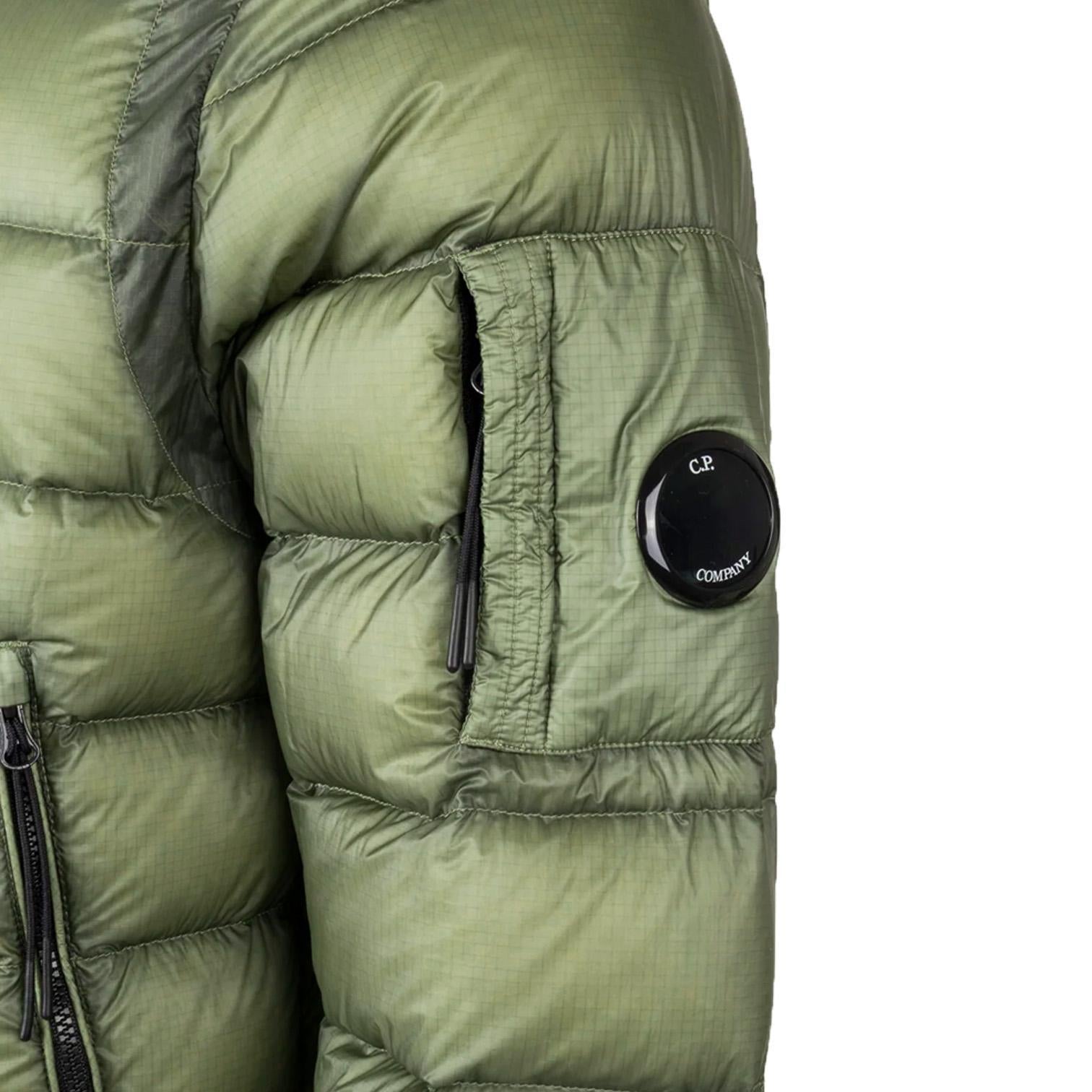 C.P. Company DD-Shell Lens Hooded Down Jacket in Seagrass