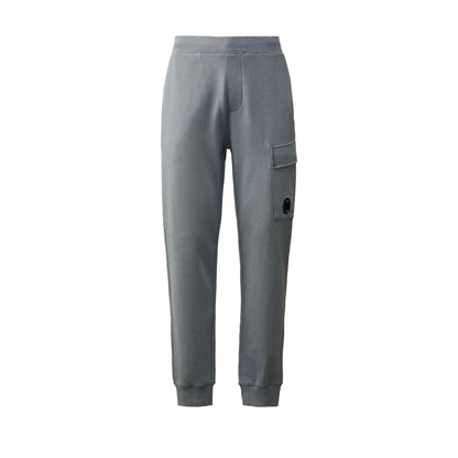 C.P. Company Diagonal Raised Fleece Cargo Sweatpants in Stormy Weather- Blue