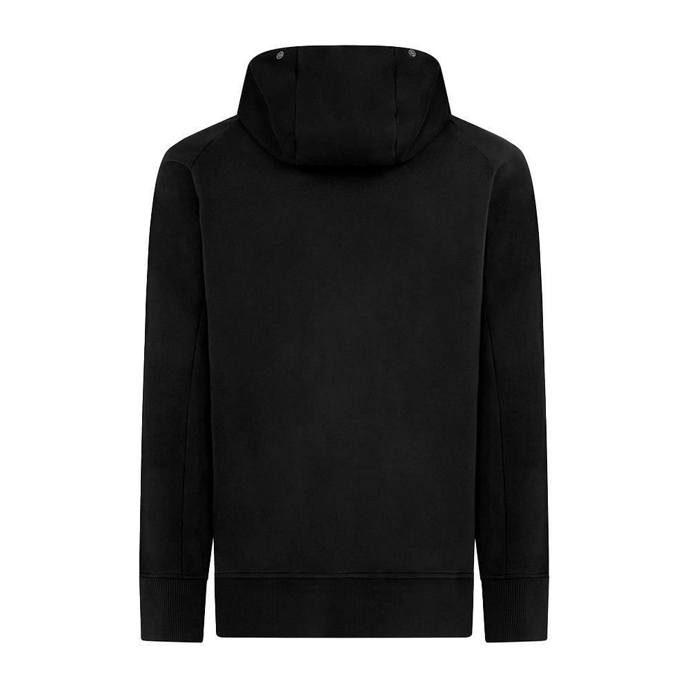 C.P. Company Diagonal Raised Fleece Full Zip Goggled Hoodie in Black