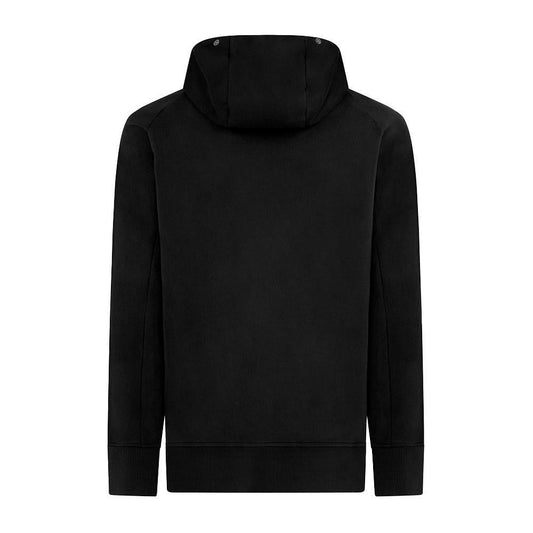 C.P. Company Diagonal Raised Fleece Full Zip Goggled Hoodie in Black