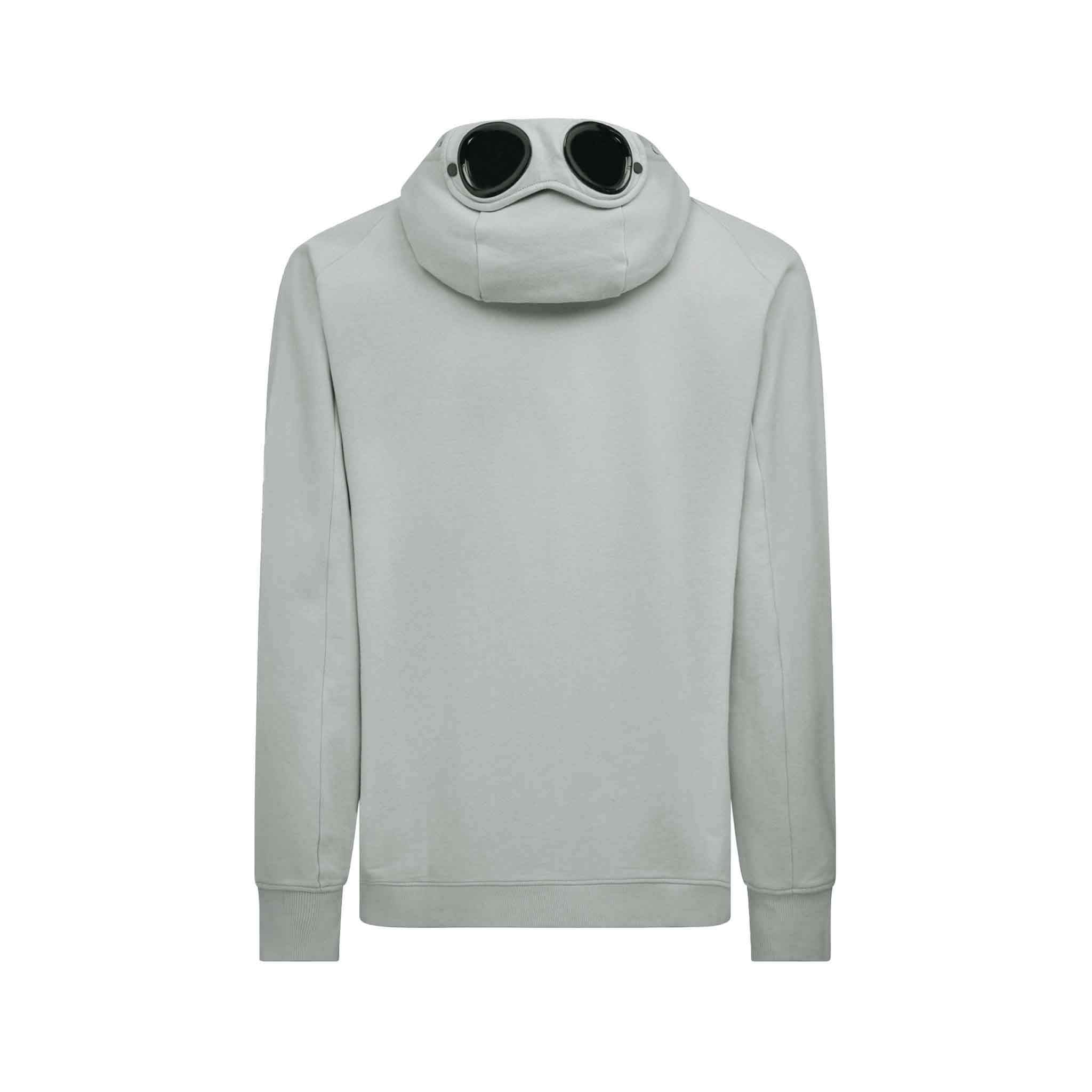 C.P. Company Diagonal Raised Fleece Goggle Hoodie in Drizzle GreyHoodiesC.P. CompanyDPUS7620943749878SC.P. Company Diagonal Raised Fleece Goggle Hoodie in Drizzle Grey