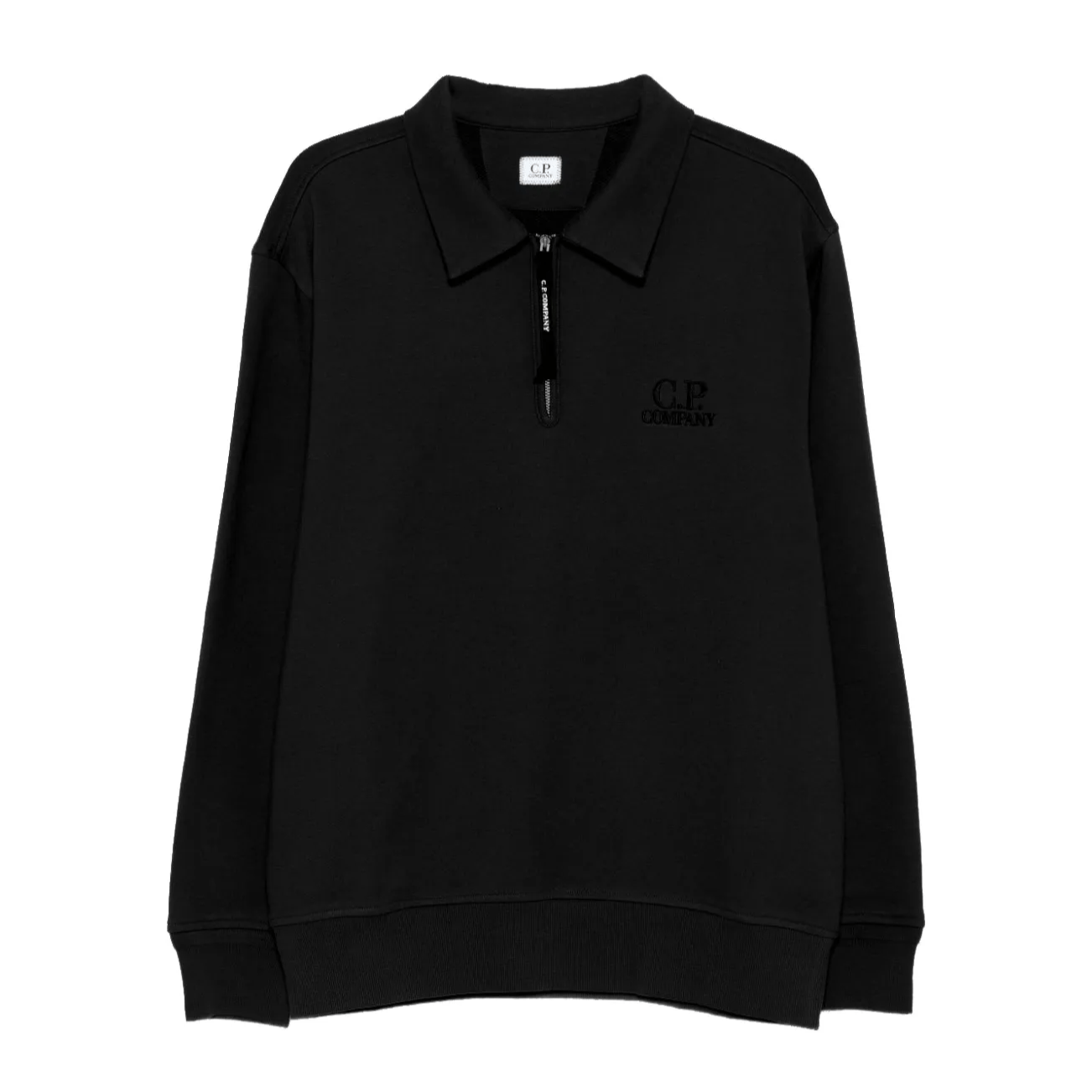C.P. Company Diagonal Raised Fleece Half Zip in BlackKnitwearC.P. CompanyDPUS Designer Outlet7622792454262SC.P. Company Diagonal Raised Fleece Half Zip in Black