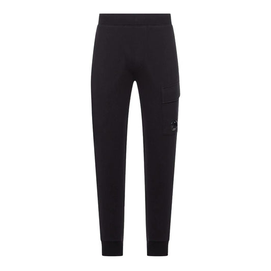 C.P. Company Diagonal Raised Fleece Lens Sweatpants in Black