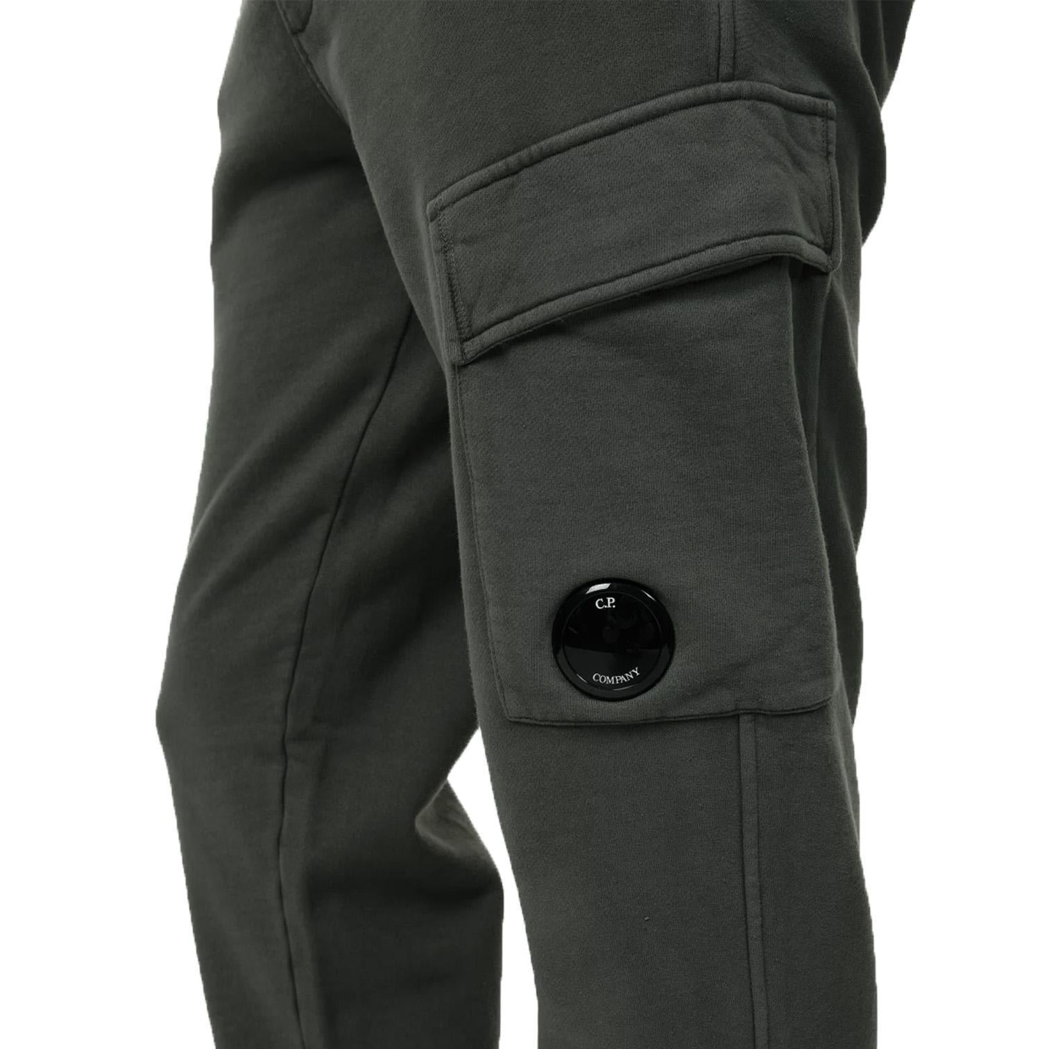 C.P. Company Diagonal Raised Fleece Lens Sweatpants in Dark Shadow