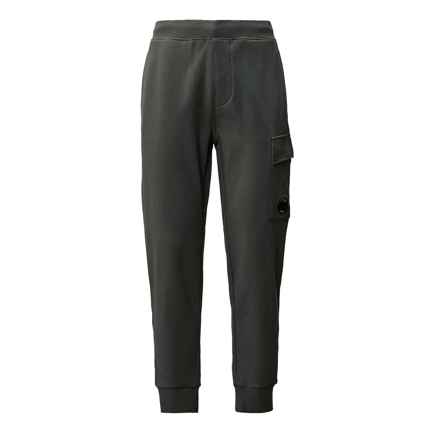 C.P. Company Diagonal Raised Fleece Lens Sweatpants in Dark Shadow