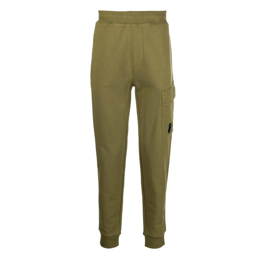 C.P. Company Diagonal Raised Fleece Lens Sweatpants in Elmwood Green