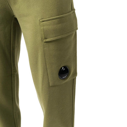 C.P. Company Diagonal Raised Fleece Lens Sweatpants in Elmwood Green
