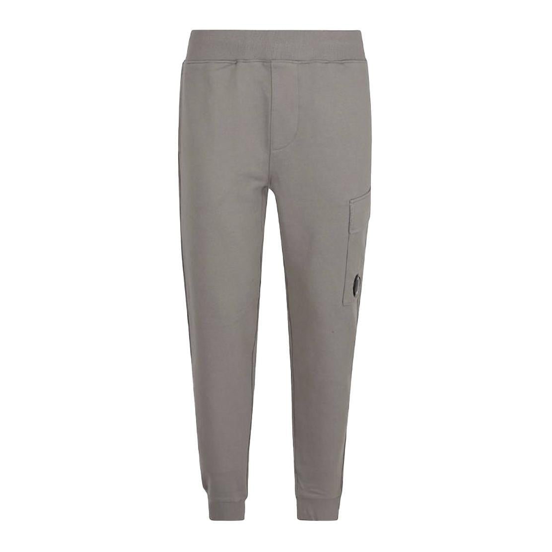 C.P. Company Diagonal Raised Fleece Lens Sweatpants in Fungi Grey