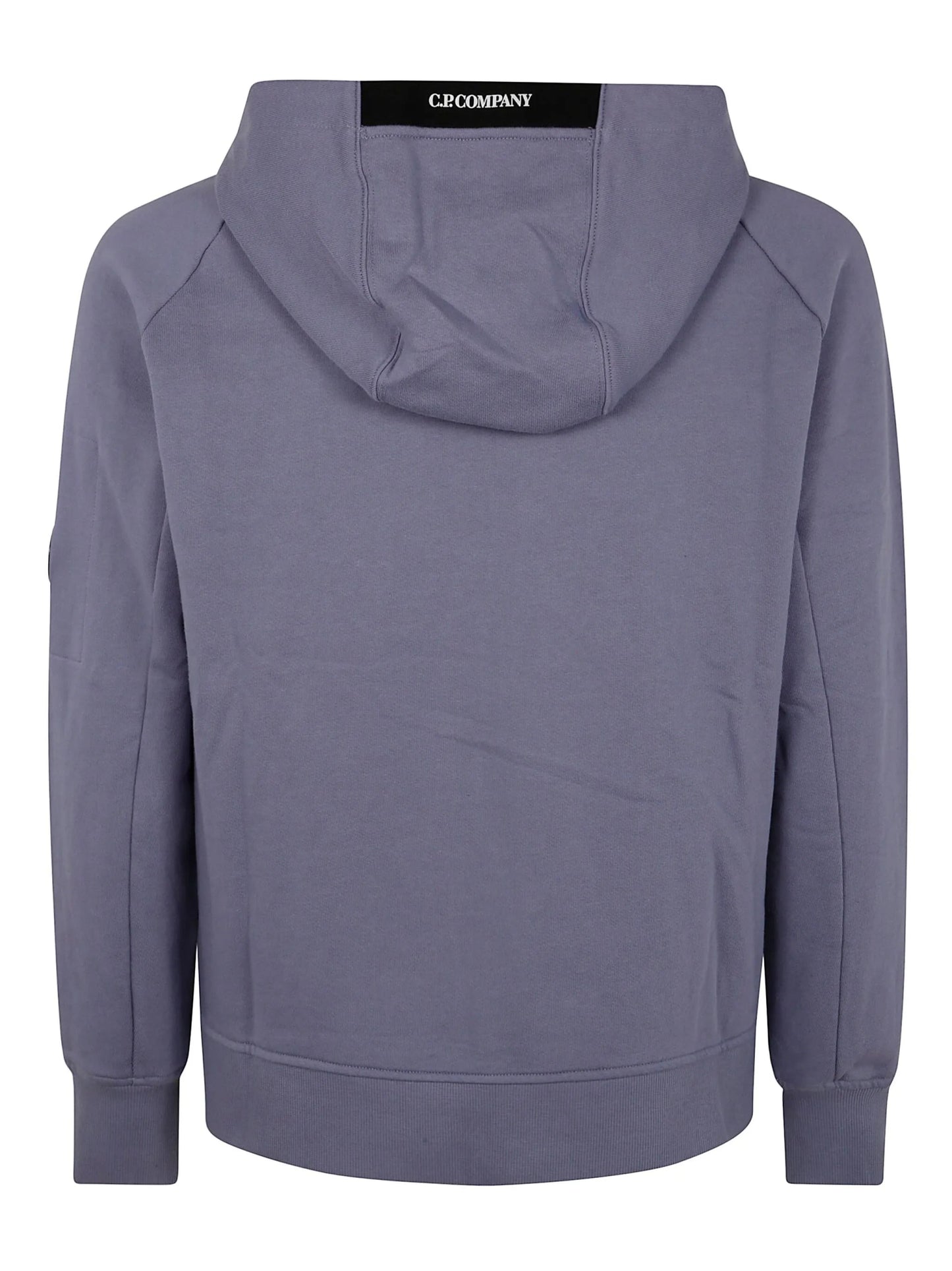 C.P. Company Diagonal Raised Fleece Goggle Zipped Hooded Sweatshirt in Lavender