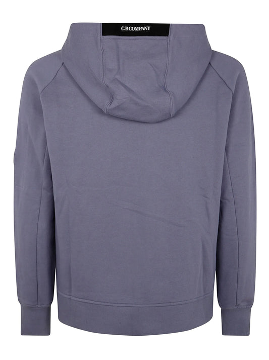 C.P. Company Diagonal Raised Fleece Goggle Zipped Hooded Sweatshirt in Lavender