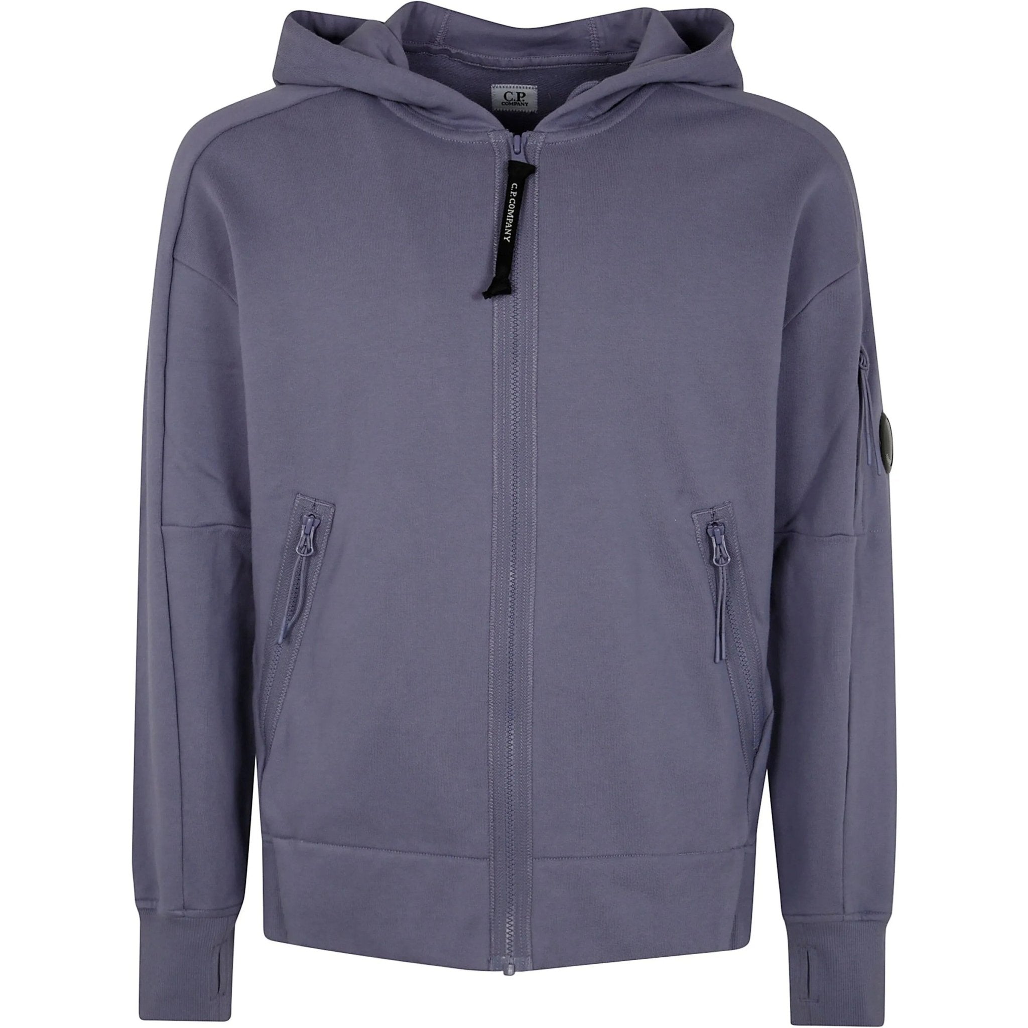 C.P. Company Diagonal Raised Fleece Lens Zipped Hooded Sweatshirt in LavenderHoodiesC.P. CompanyDPUS Designer Outlet7622792227354SC.P. Company Diagonal Raised Fleece Lens Zipped Hooded Sweatshirt in Lavender