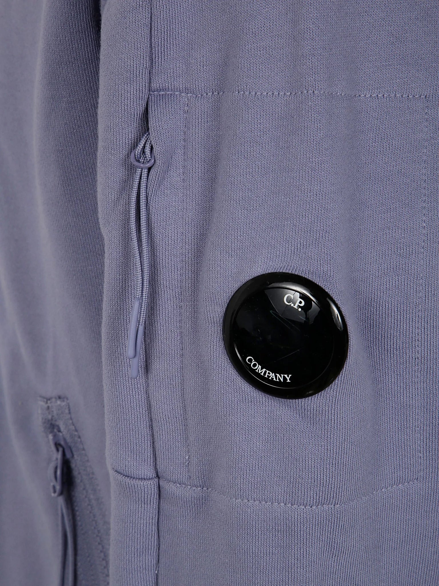 C.P. Company Diagonal Raised Fleece Goggle Zipped Hooded Sweatshirt in Lavender