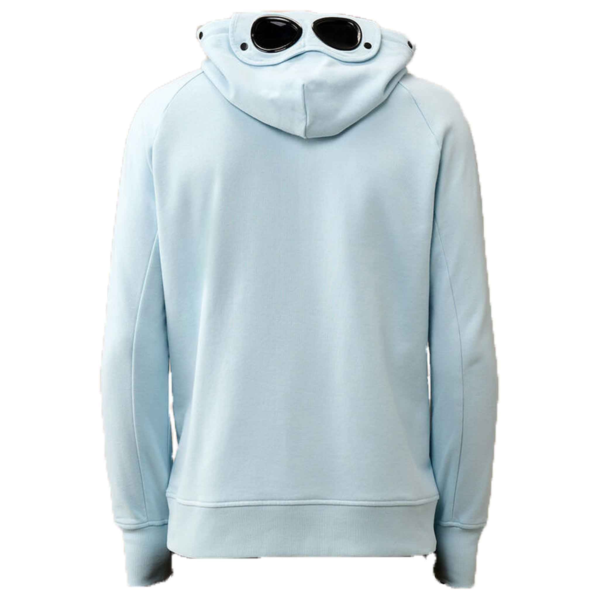 C.P. Company Diagonal Raised Fleece OTH Goggle Hoodie in Starlight BlueHoodiesC.P. CompanyDPUSXSC.P. Company Diagonal Raised Fleece OTH Goggle Hoodie in Starlight Blue