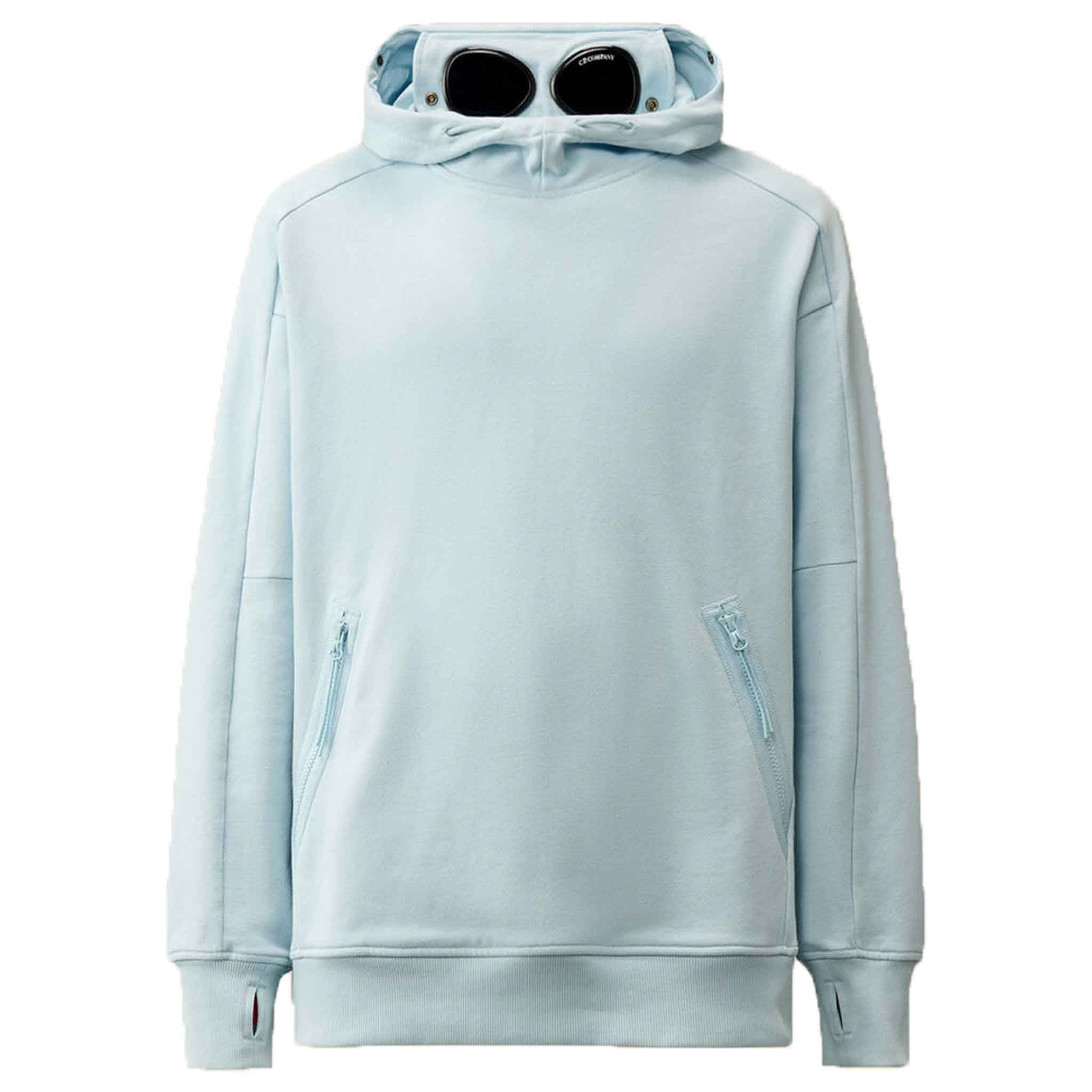 C.P. Company Diagonal Raised Fleece OTH Goggle Hoodie in Starlight BlueHoodiesC.P. CompanyDPUSXSC.P. Company Diagonal Raised Fleece OTH Goggle Hoodie in Starlight Blue