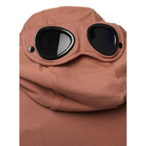 C.P. Company Diagonal Raised Fleece Zip - Up Goggle Hoodie in Cedar WoodHoodiesC.P. CompanyDPUSXSC.P. Company Diagonal Raised Fleece Zip - Up Goggle Hoodie in Cedar Wood