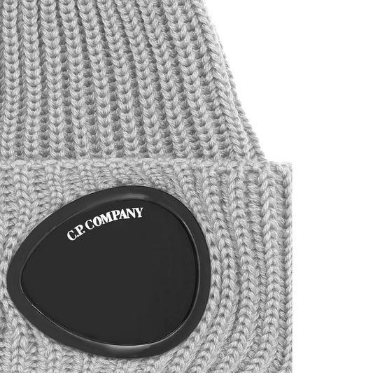 C.P. Company Extra fine Merino Wool Beanie in Moon Melange