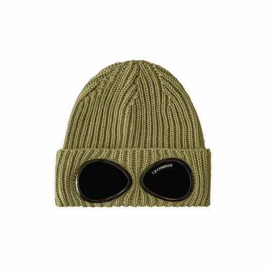 C.P. Company Extra fine Merino Wool Beanie in Tea Green